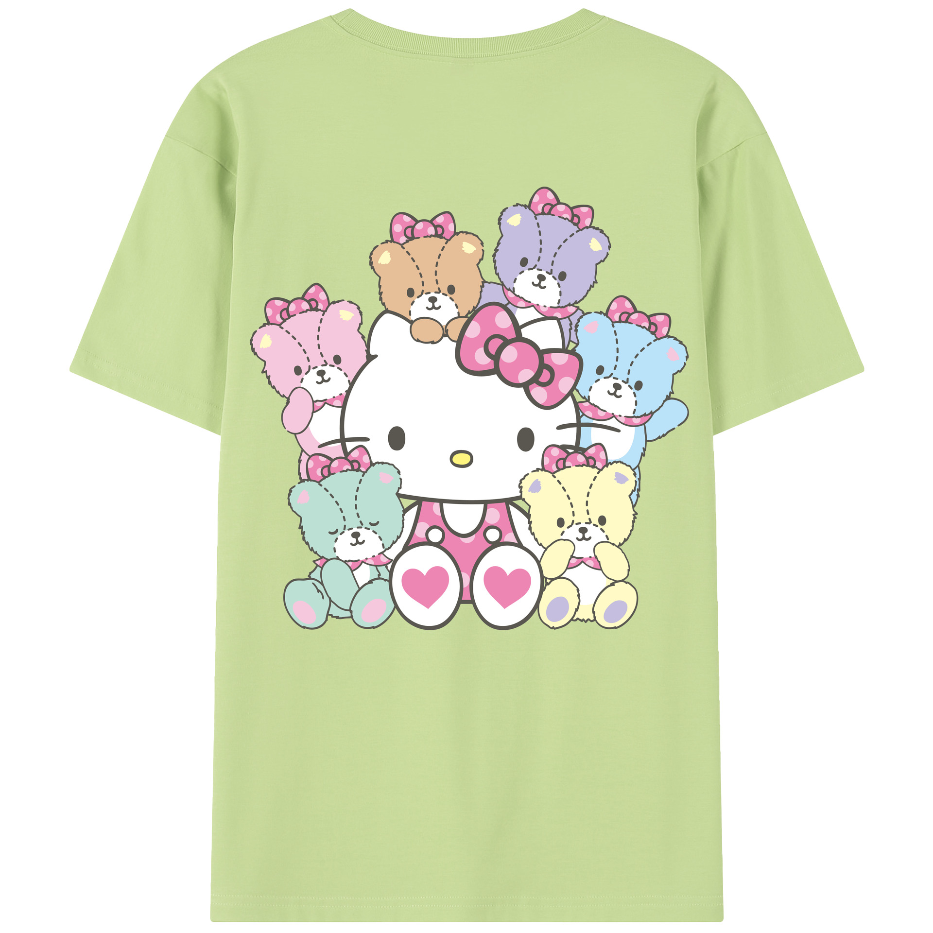 （画像用） Hello Kitty ハローキティ 綿100％半袖Tシャツ（背面プリント）